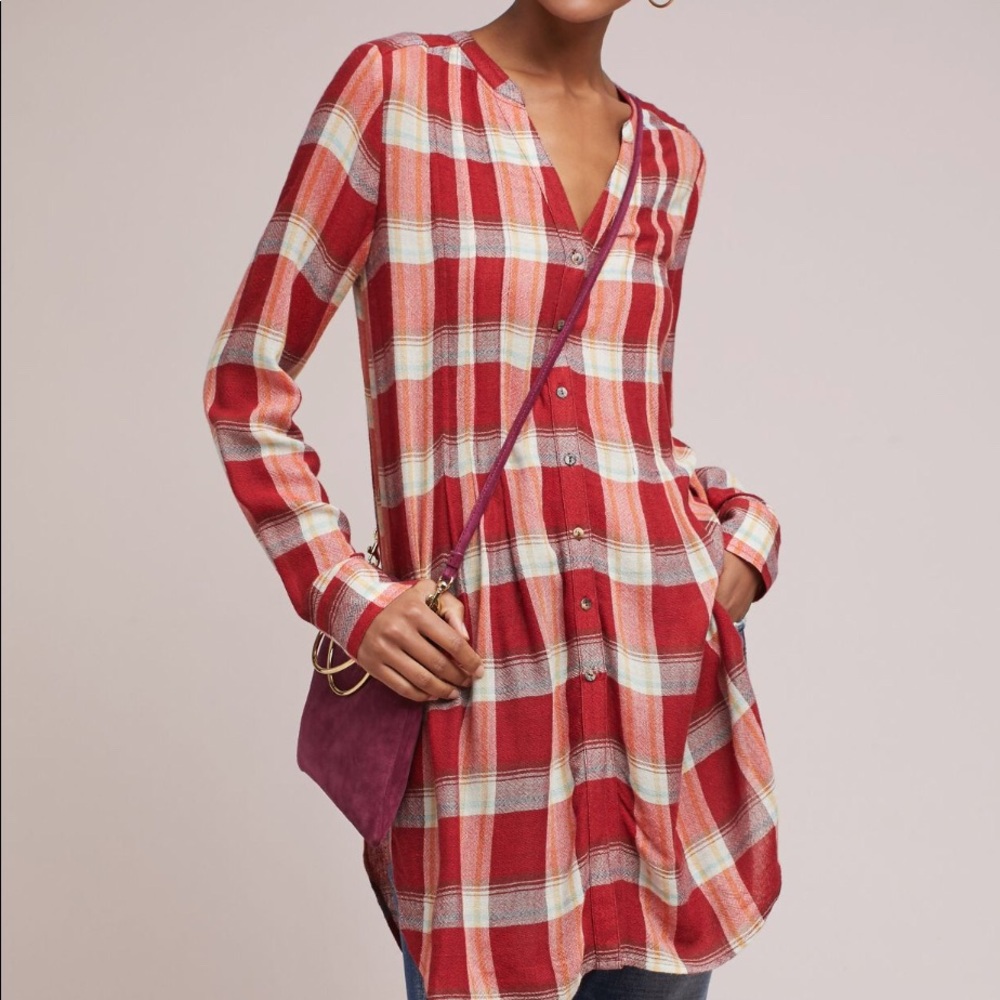 Anthropologie flannel shirt - Lucie Plaid Tunic